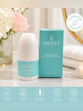 NexxT Aluminum Free Deo Roll-On for Women 50mL | Paraben Free | New in Box